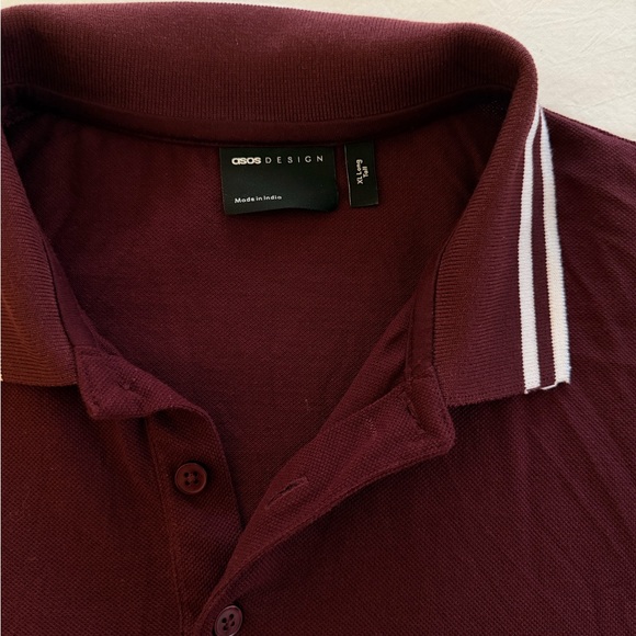 ASOS Men’s Burgundy Polo Shirt - Picture 2 of 3